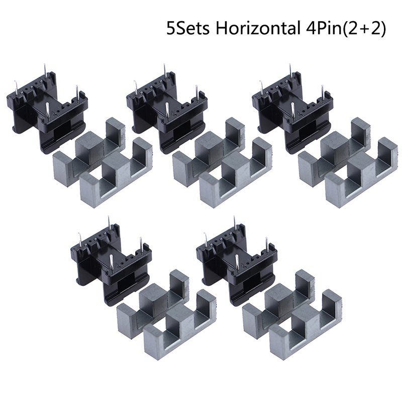 5Sets EE25 4Pin 8P 10P Transformer Bobbin PC40 Ferrite Core Vertical Horizontal Encounter. 