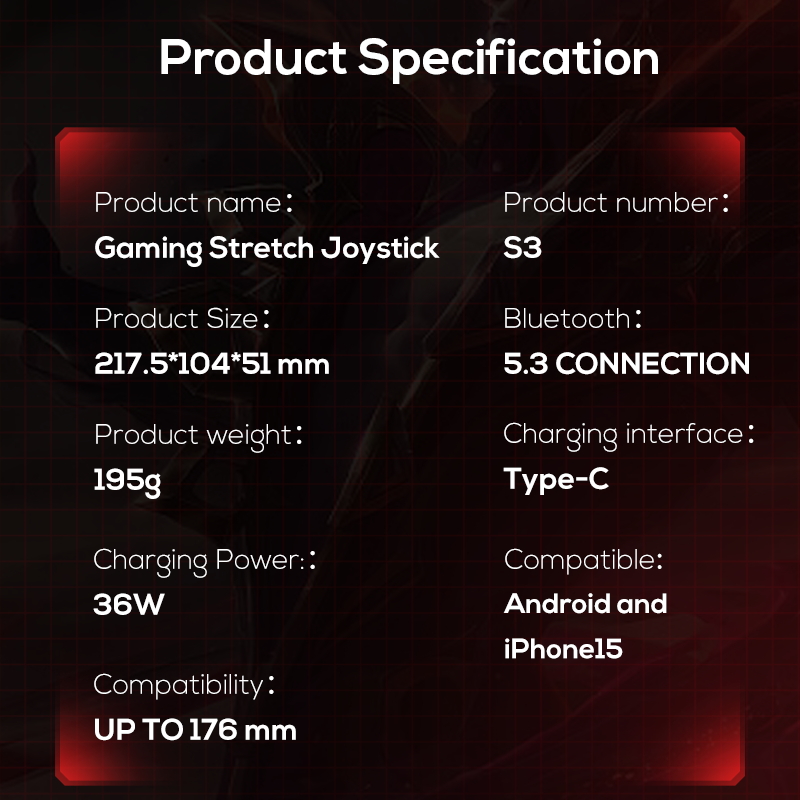 MEMO S3 Type-C Wired BT Wireless Multi-Mode Mobile Game Pad Controller Joystick for Phone and Tablet Android iOS. 