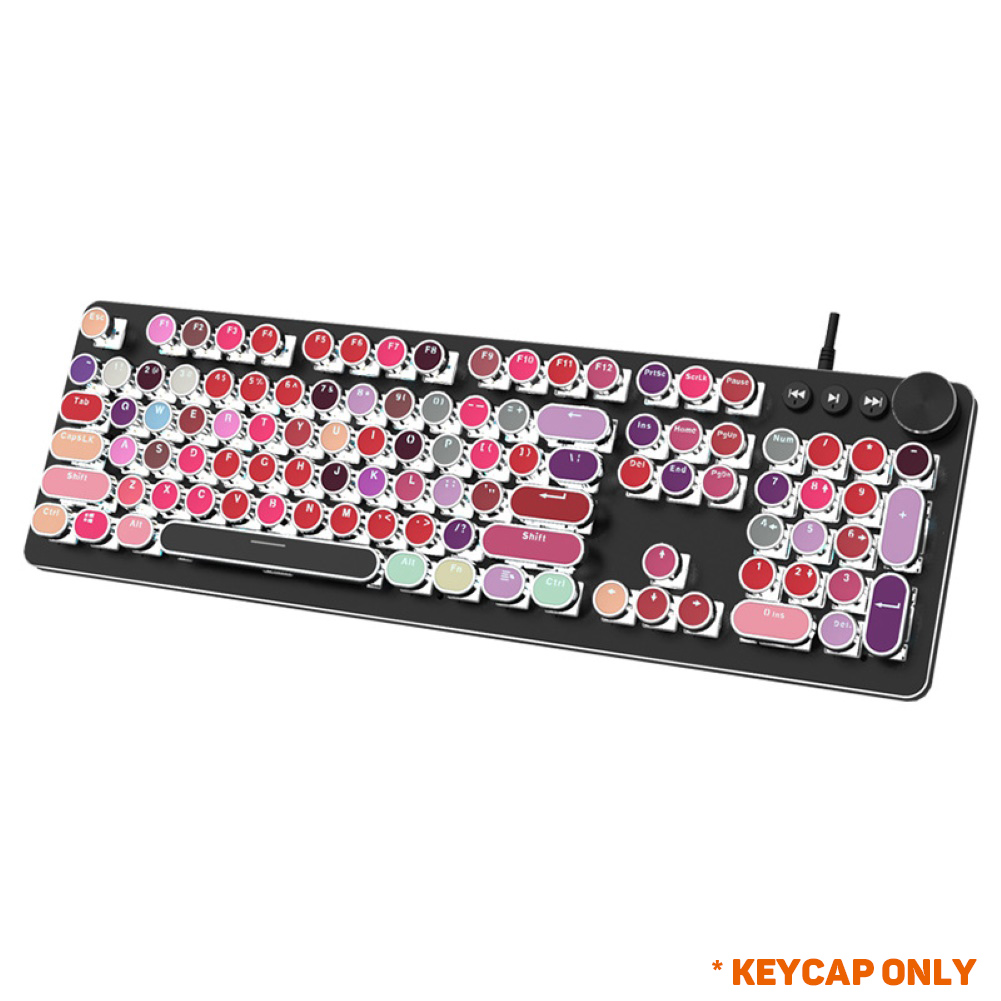 104Pcs/Set PBT Universal Round Key Cap Keycaps for Cherry MX Mechanical Keyboard. 