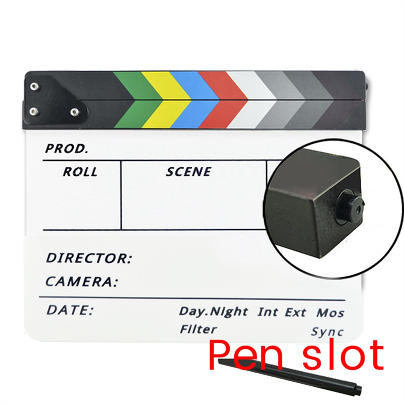 Clapperboard Director Video Scene Clapboard Dry Erase Director Movie Film Action Clap Photography Props Easy Install Easy to Use. 