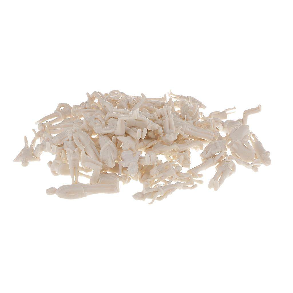 100pcs Unpainted 1:25 Scale Model Standing Figures Train Street Layout ACCS. 