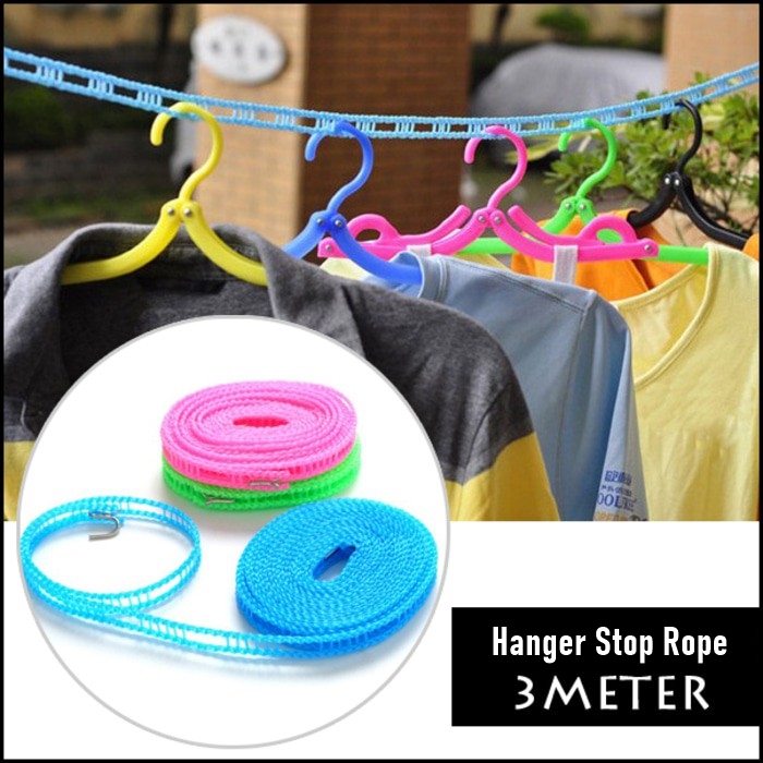 Style Nylon Windproof Non-slip Clothes Rope Line Clothesline-2PCS