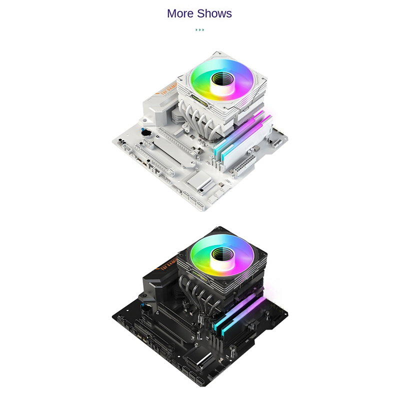 T600 CPU Cooler Six Copper Tube Radiator Desktop Temperature Control High Performance Down Pressure Fan CPU Radiator. 