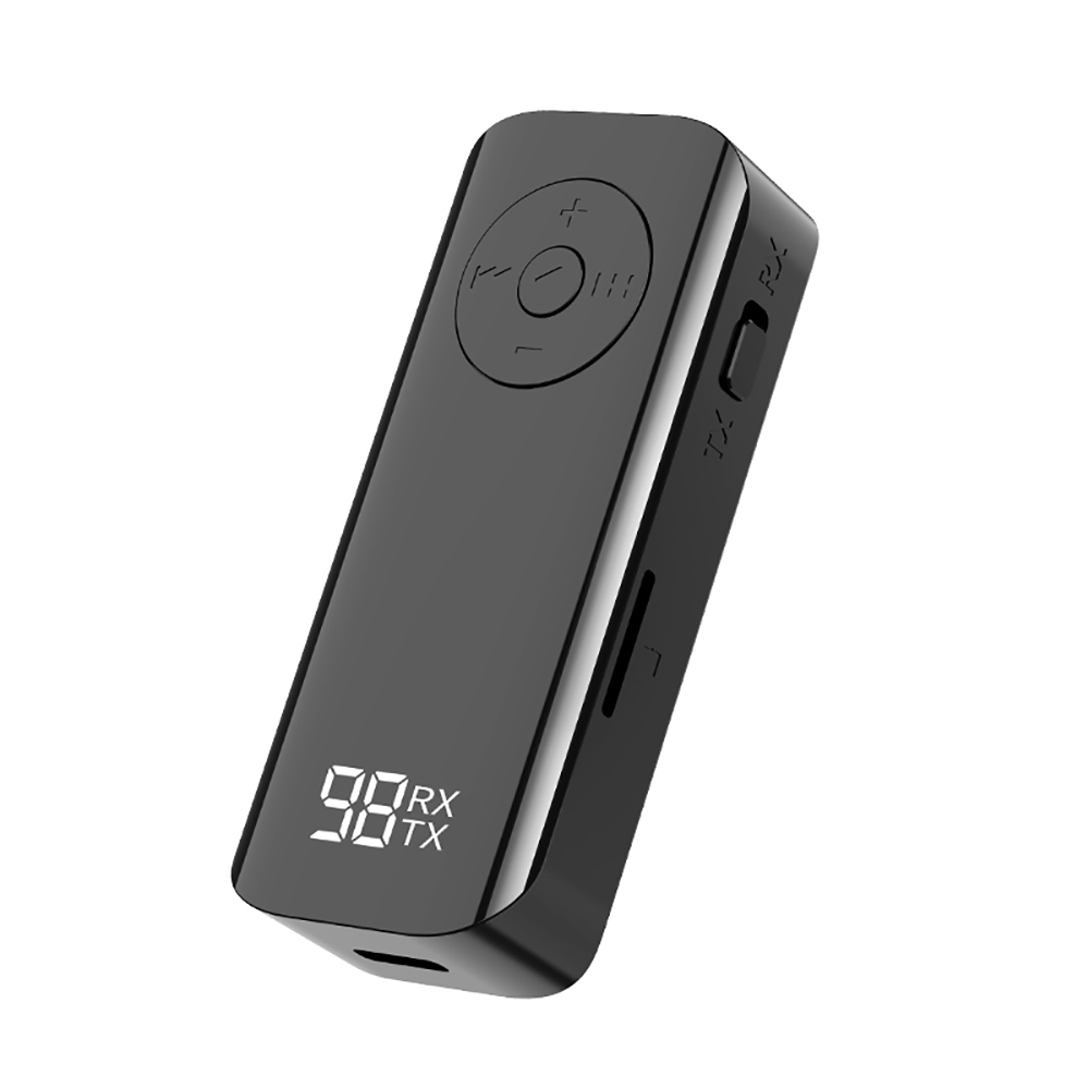 LED Display 2 in 1 Bluetooth Wireless Adapter BT 5.3 Receiver Transmitter RX TX With TF Card Stereo 3.5mm AUX Audio Player. 