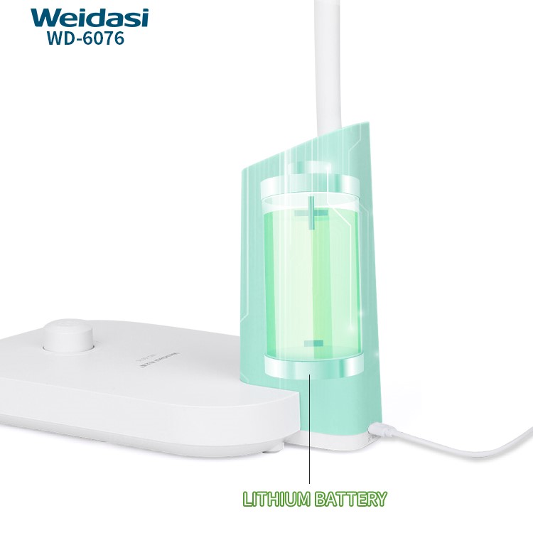 WEIDASI WD-6076GB AC/DC Rechargeable Eye Protection Warm Light Flexible LED Table / Desk Lamp. 