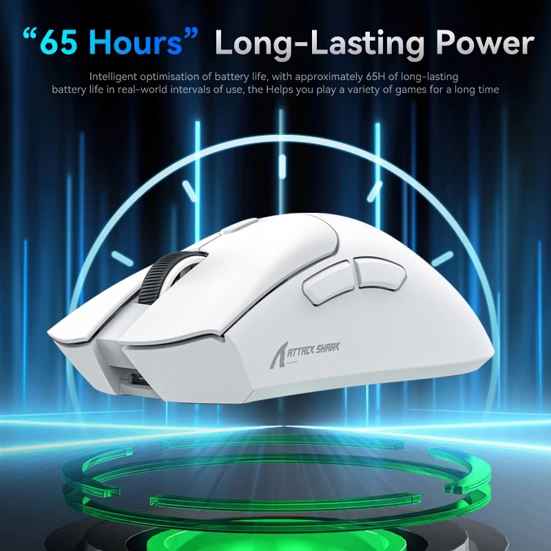 Attack Shark R1 18000dpi Wireless Mouse, 1000Hz, Tri-mode Connection, PAW3311,Macro Gaming Mouse. 