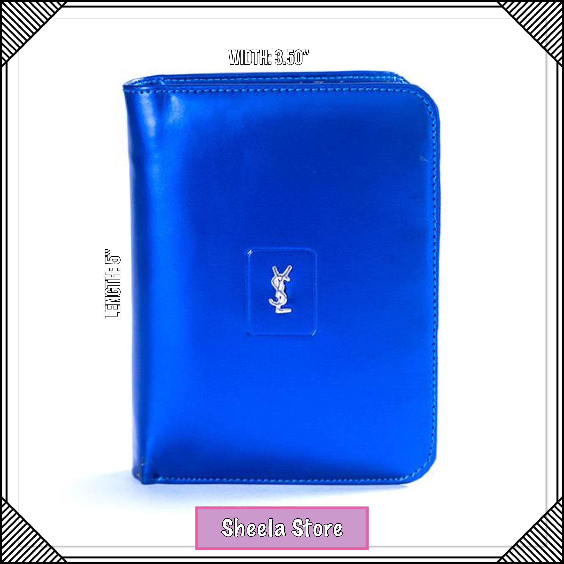 blue ysl wallet