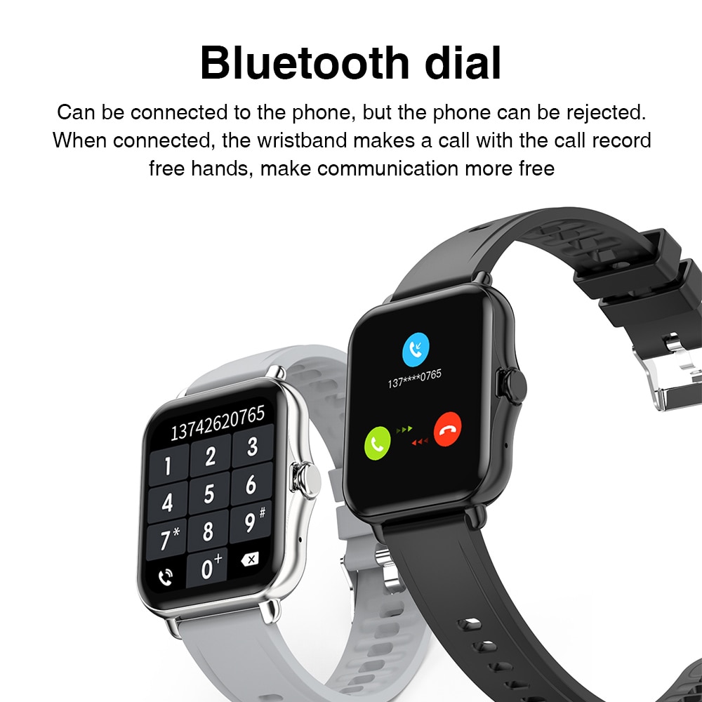 Smart Watch Men Women Bluetooth Call Waterproof Music Control Fitness Tracker Q-8 1.69 Inch Screen Smartwatch For Android IOS. 