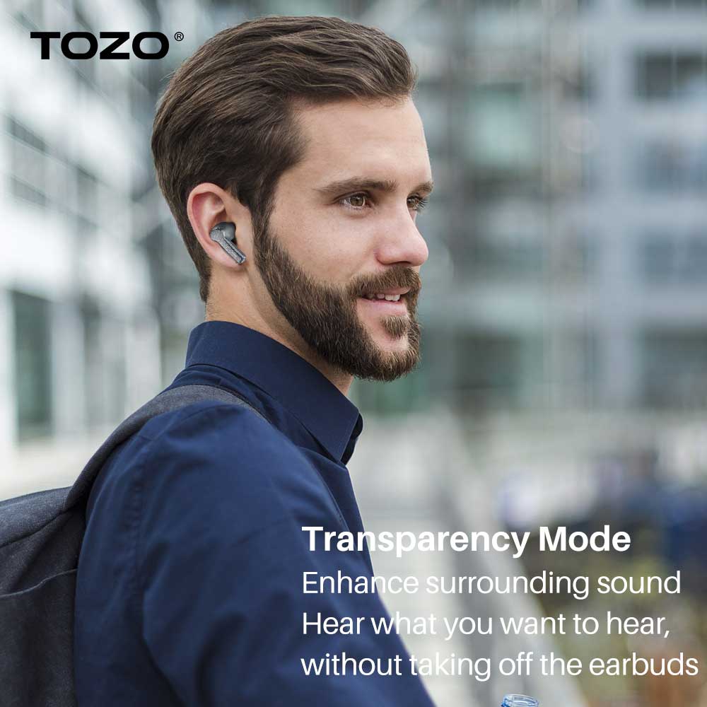 TOZO NC2 Bluetooth Earphones With Hybrid Active Noise Cancelling , Wireless Earbuds With Immersive Sound For Iphone 14. 