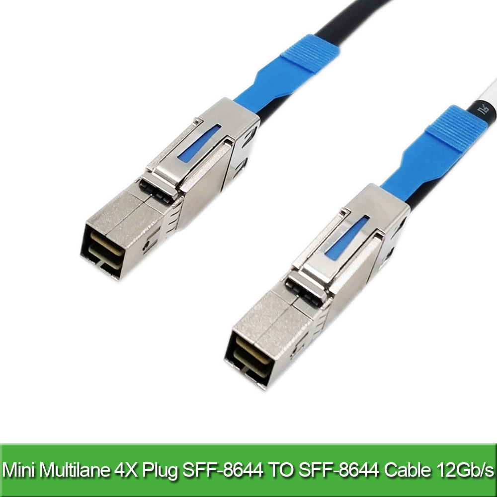 Mini Multilane 4X 12 Gb/s Shielded Cage Cable,SFF 8644 TO SFF8644 Mini SAS Cable,Hard Disk Server Data Sync Transmission Cable
