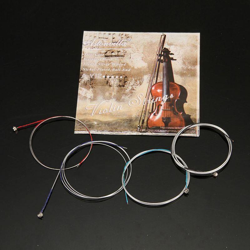 4pcs/set Violin Strings E-A-D-G Steel+Nickel Wire Musical Instrument Parts Accessories. 