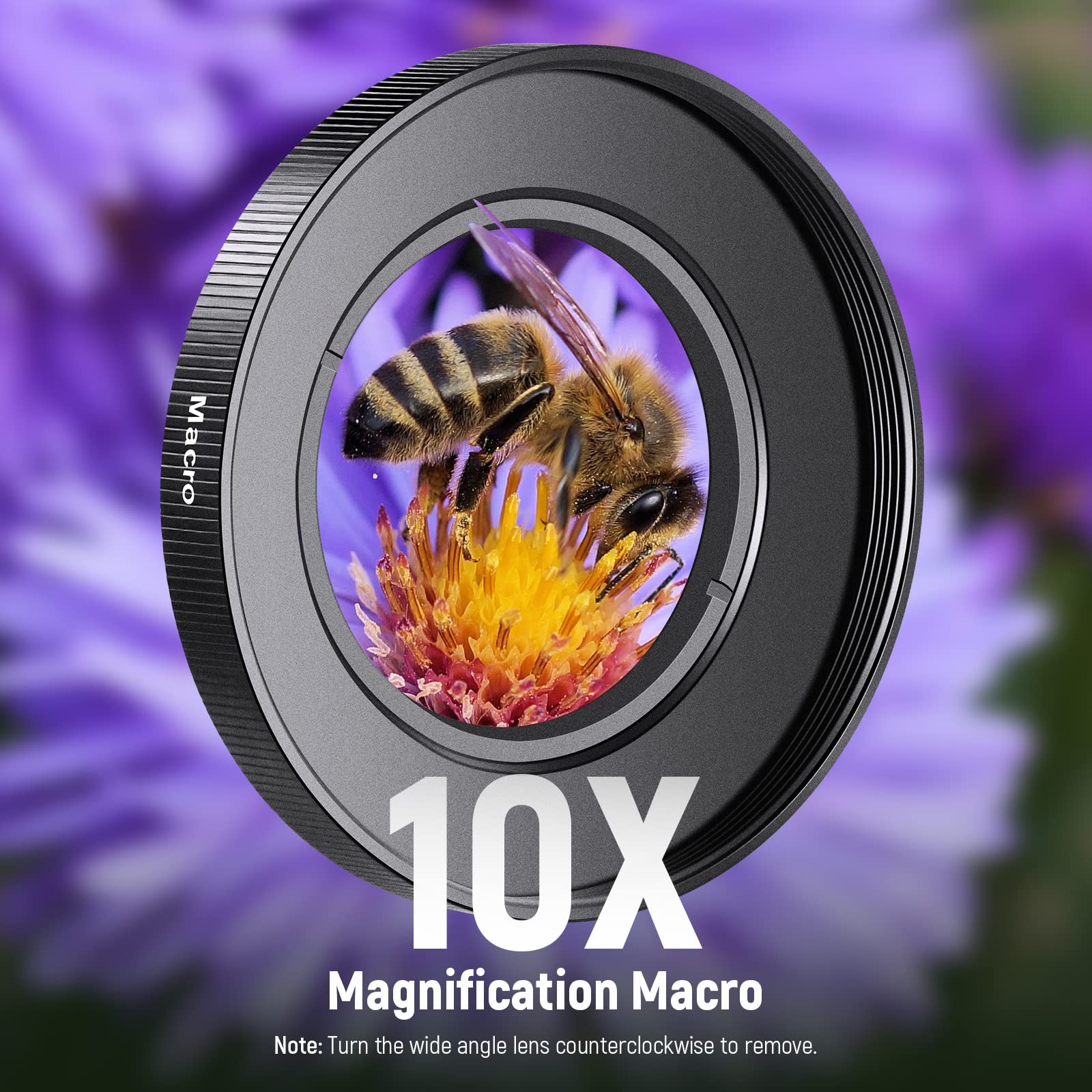 NEEWER 40.5mm HD Wide Angle Lens For Sony ZV-1F ZV-E10 A5000 A6000,2 in 1 18mm Wide Angle 10x Macro Additional Lens Adapter. 