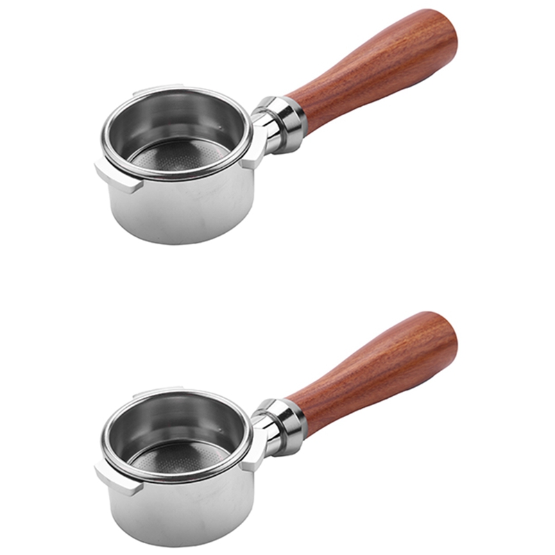 2Pcs 54mm Coffee Bottomless Portafilter for Breville Barista Series with 2 Cup Filter Basket Replacement Machine
