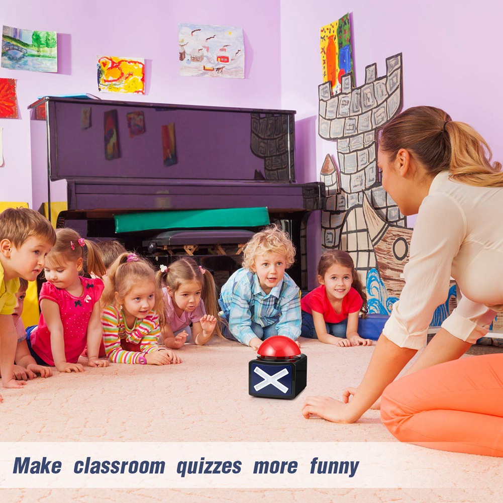 4PCS Game Answer Buzzer,Game Buzzer Alarm Sound Play Button with Light Trivia Quiz Got Talent Buzzer Game for Kids. 