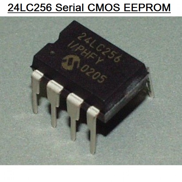 24LC256P 24LC256 Serial CMOS EEPROM 256KB 32Kx8 Microchip Serial EEPROM IC DIP-8 Package I2C Bus IC. 
