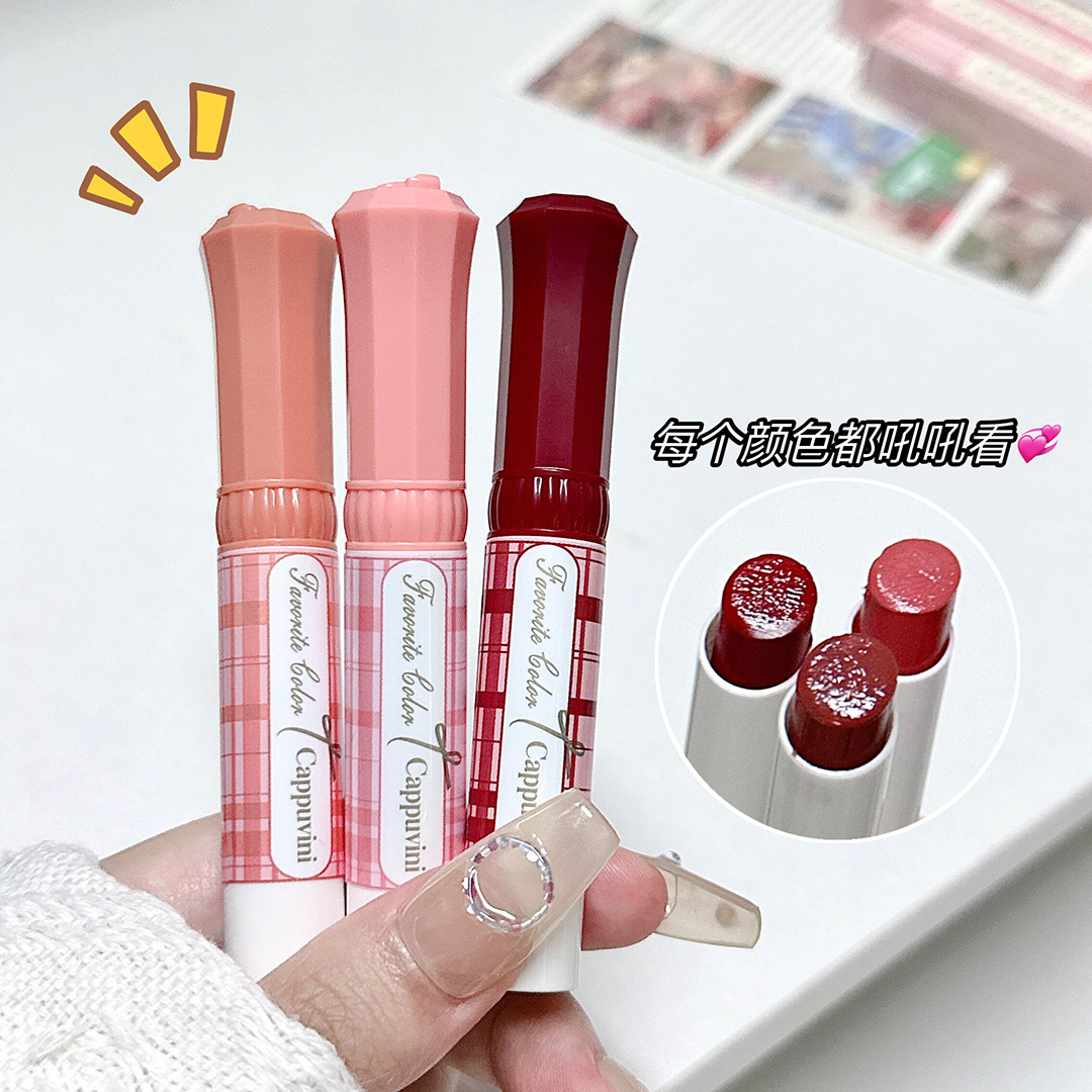 Cappuvini Bow Mirror Lipstick Lasting Makeup Pigment Not Easy to Stick to a Cup of Water Shine Mirror Lipstick Primer Lipstick. 