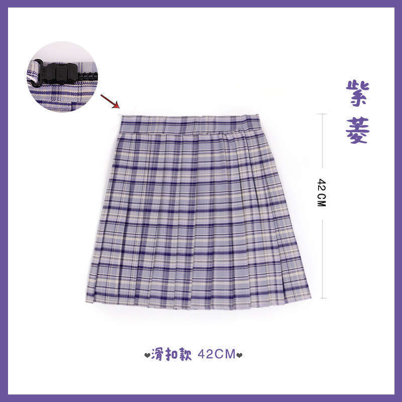 Ziling JK plaid Japanese student class uniform girl pleated half skirt high temperature. 