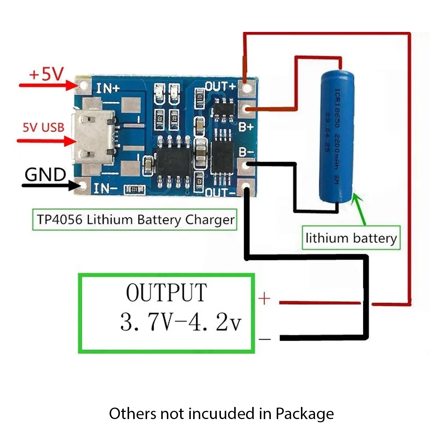 TP4056 Micro USB Input Dual Protection Lithium/ Li-po Battery Charger Module (3 Pieces). 