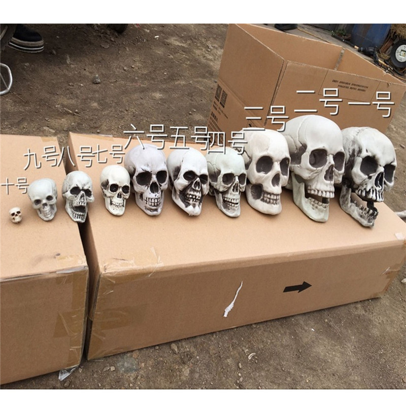 Halloween  Artificial Skull Head Model Skull Bone Scary Horror Skeleton Ornament. 
