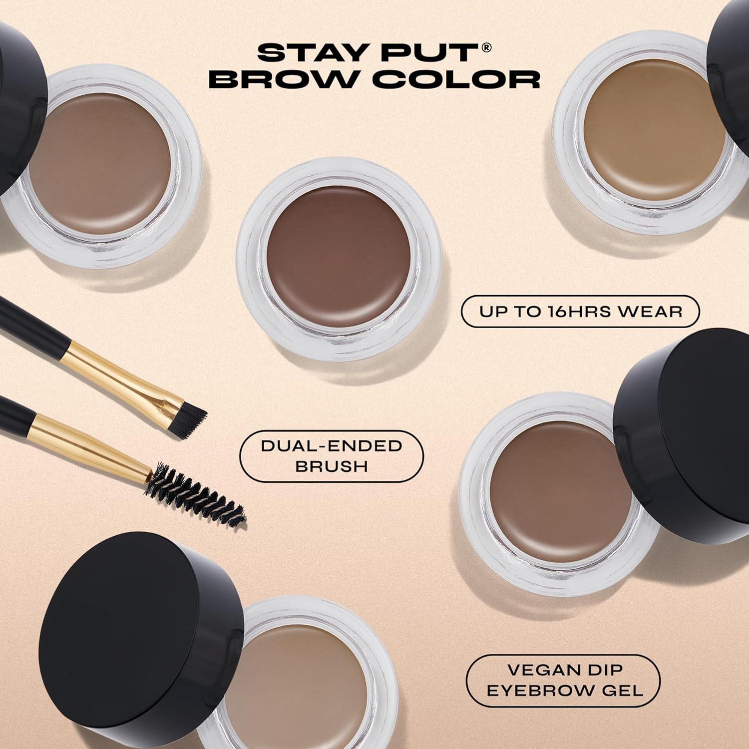 Milani Stay Put Brow Color - 02 Natural Taupe (0.09 Ounce) Vegan, Cruelty-Free Eyebrow Color that Fills and Shapes Brows. 