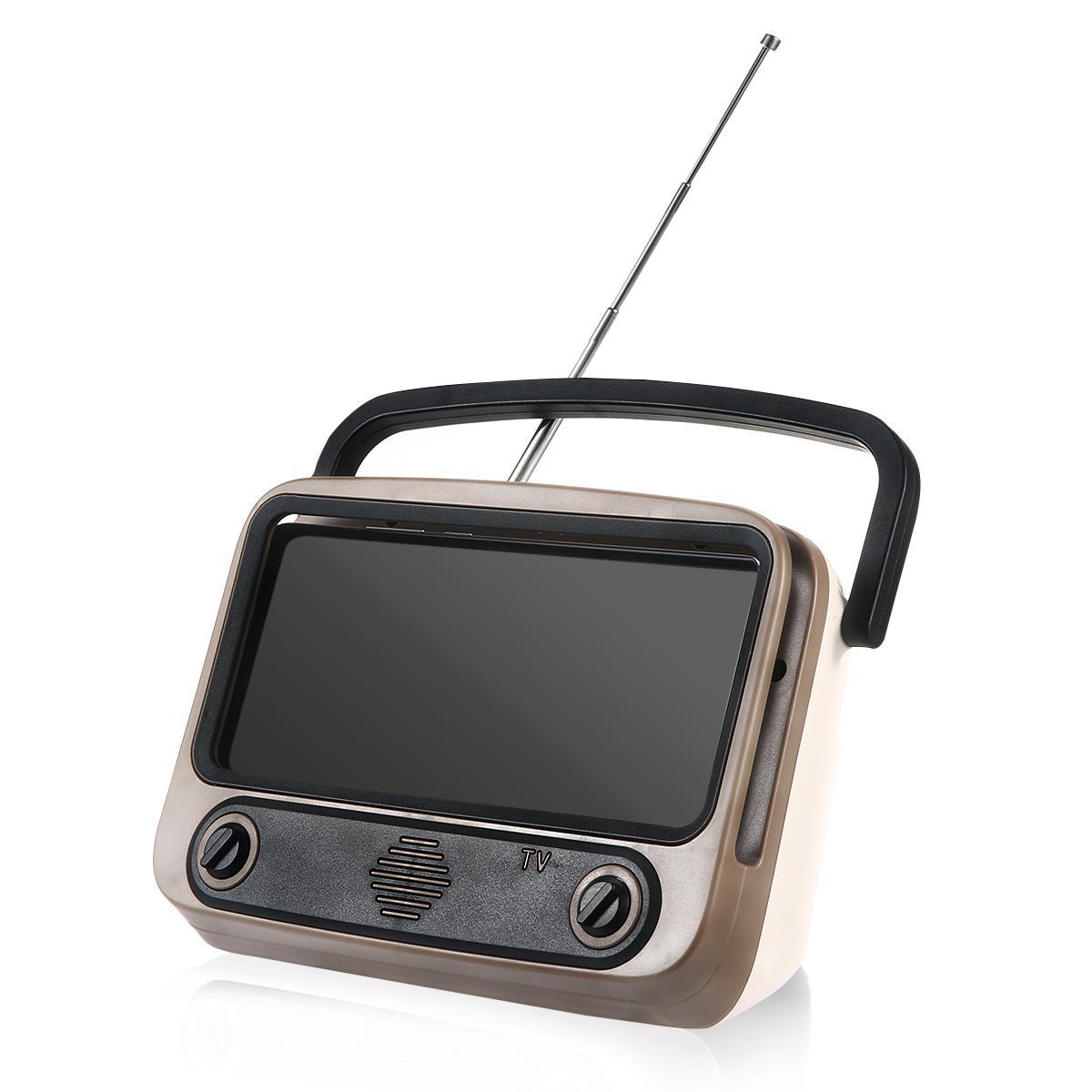 Wireless Portable Speaker,Retro TV Radio With Smartphone Stand Holder,TF Card, AUX FM Radio,3D Stereo Sound Quality For Camping, Biking