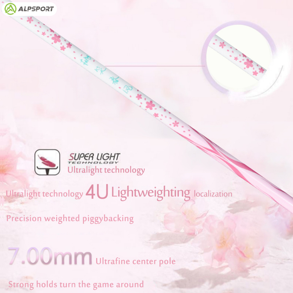 ALP-SPORTS ALP TX Women's Carbon Fiber Badminton Racket | 4U Lightweight (80-85g) | Pink/Purple Gradient Design | Professional Training & Competition | Free Delivery in Bangladesh. 