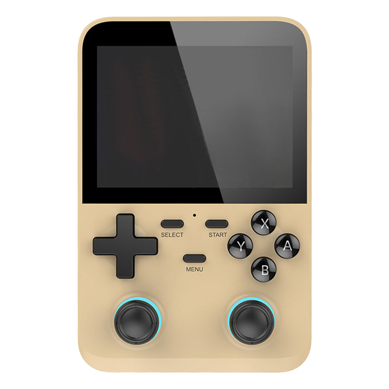 D007PLUS Hand-Held Gaming Device 10000+ Games 3.5 Inch IPS Screen Linux System Retro Game Players (Champagne)