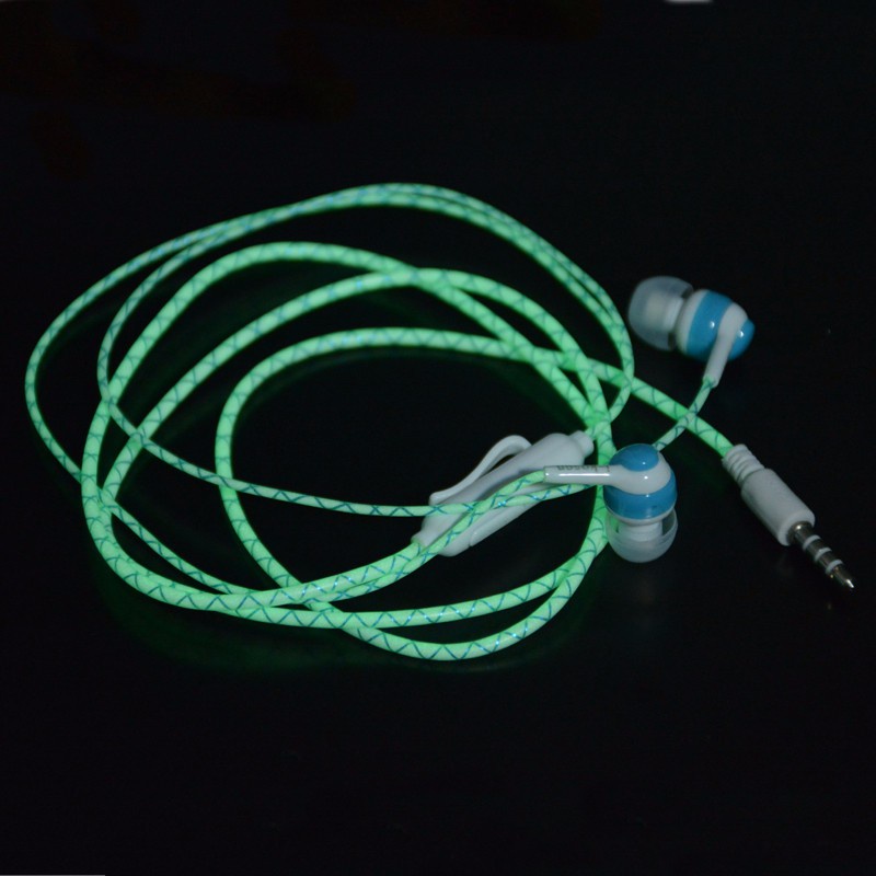 Glow In The Dark Earphones Luminous Headset Flash Light Glowing Earbuds