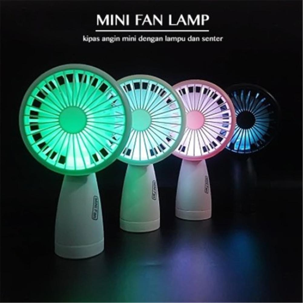 Mini USB Rechargeable Portable LED Lighting Fan. 