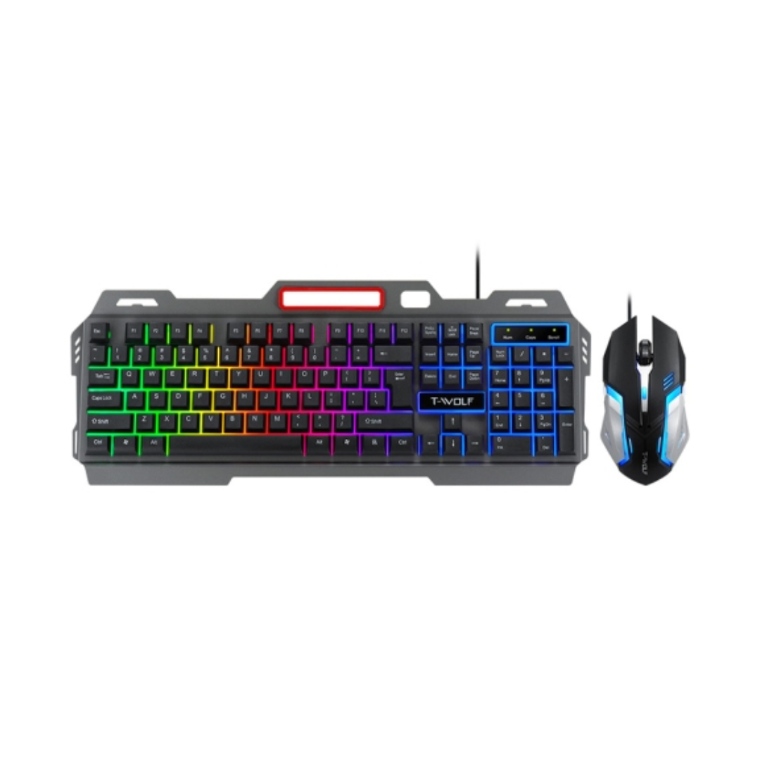 T-Wolf TF600 RGB Gaming Keyboard Mouse Combo. 