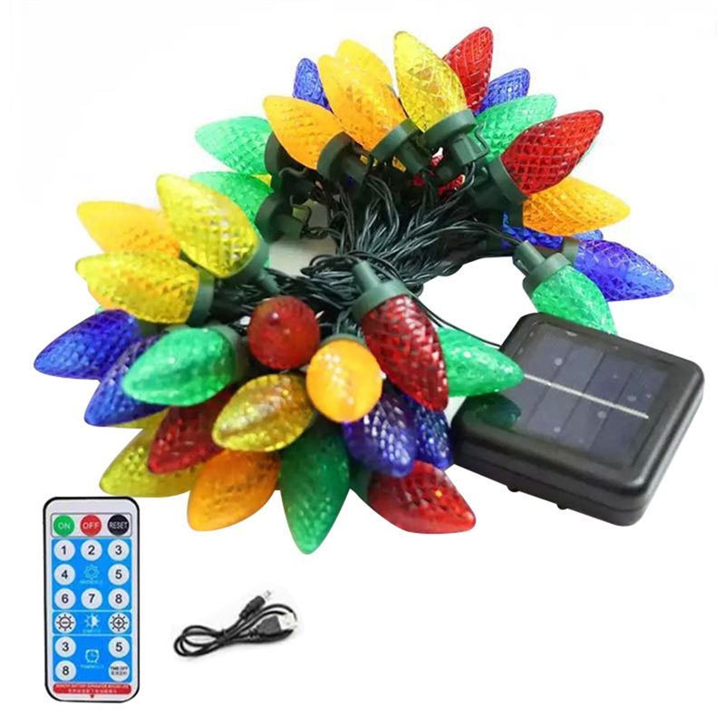 Christmas Lights 30 LED Christmas String Lights Solar Energy for Indoor Outdoor Trees, Eaves, House Xmas Decor Colorful
