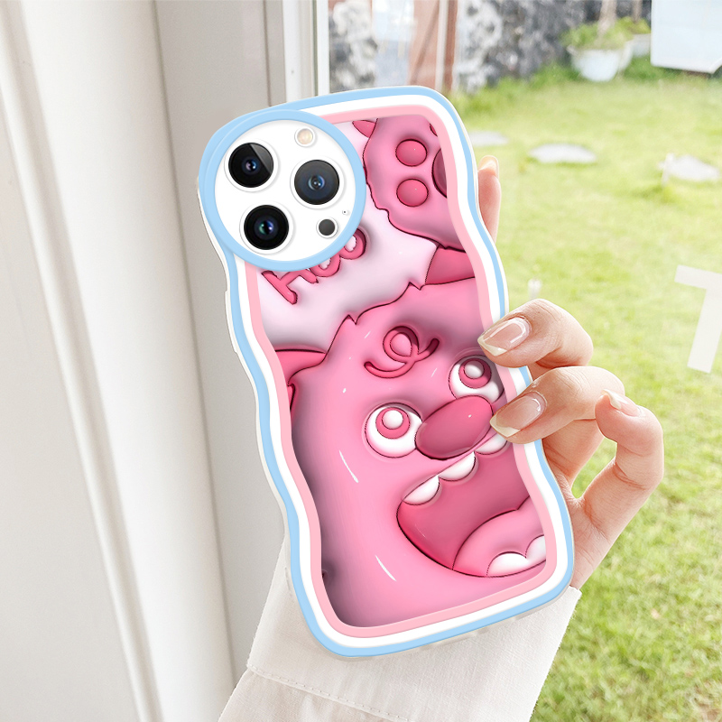 Linemond Pink Big Mouth Bear phone case for Samsung Galaxy Note 10 Plus Note10 Note20 Note20 Pro Note20 Ultra M10 M10S M11 M12 M21 M22 M23 5G M30S M40S M02 cover,soft case for girl. 