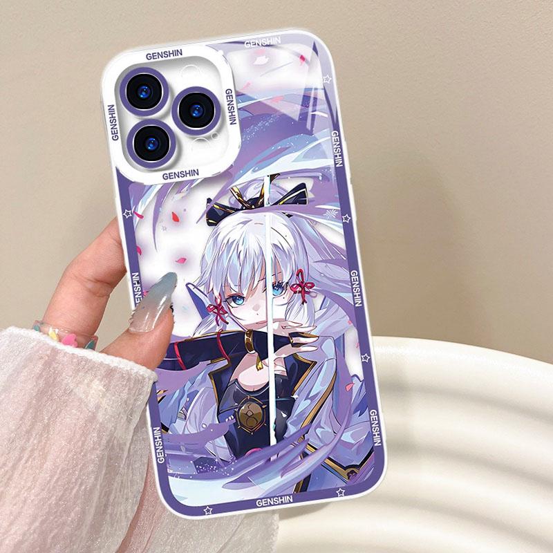 Casing For iPhone 6 7 8 Plus 6S XS XR SE 14 PRO MAX Cellphone Case Genshin Impact Beelzebul Raiden Ei Yae Miko Wanderer Soft Shockproof Anti-falling Silicone TPU Transparent Protection Anime Cartoon. 