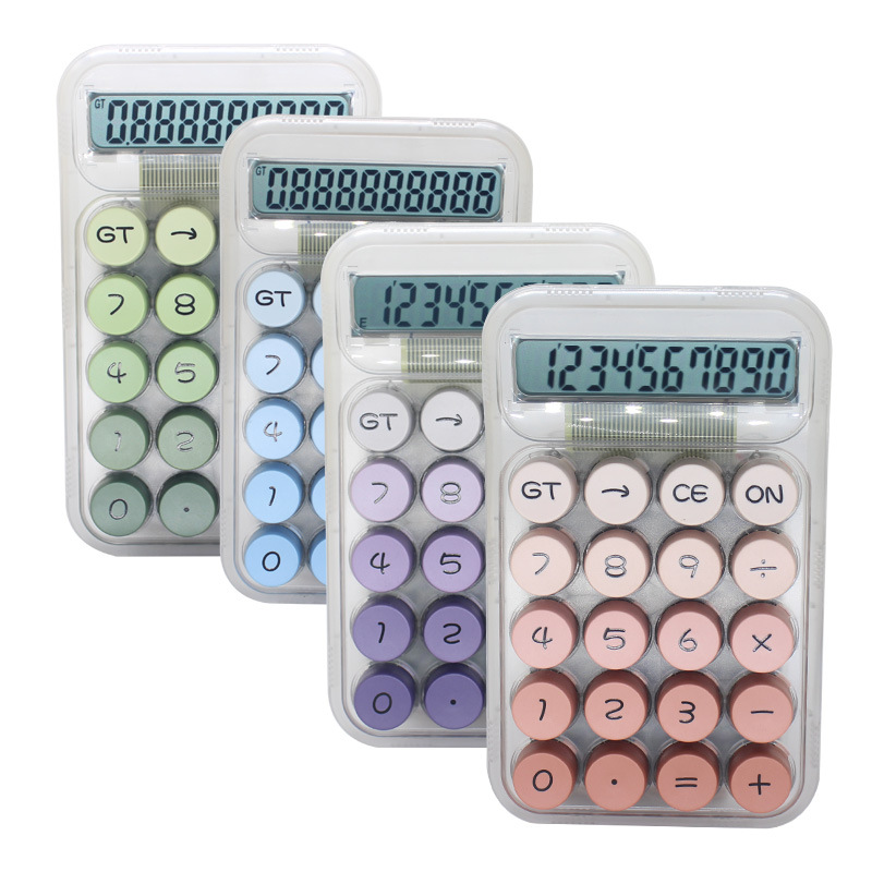 Simple gradient color keyboard transparent shell 10-digit desktop electronic office gift calculator cross-border wholesale