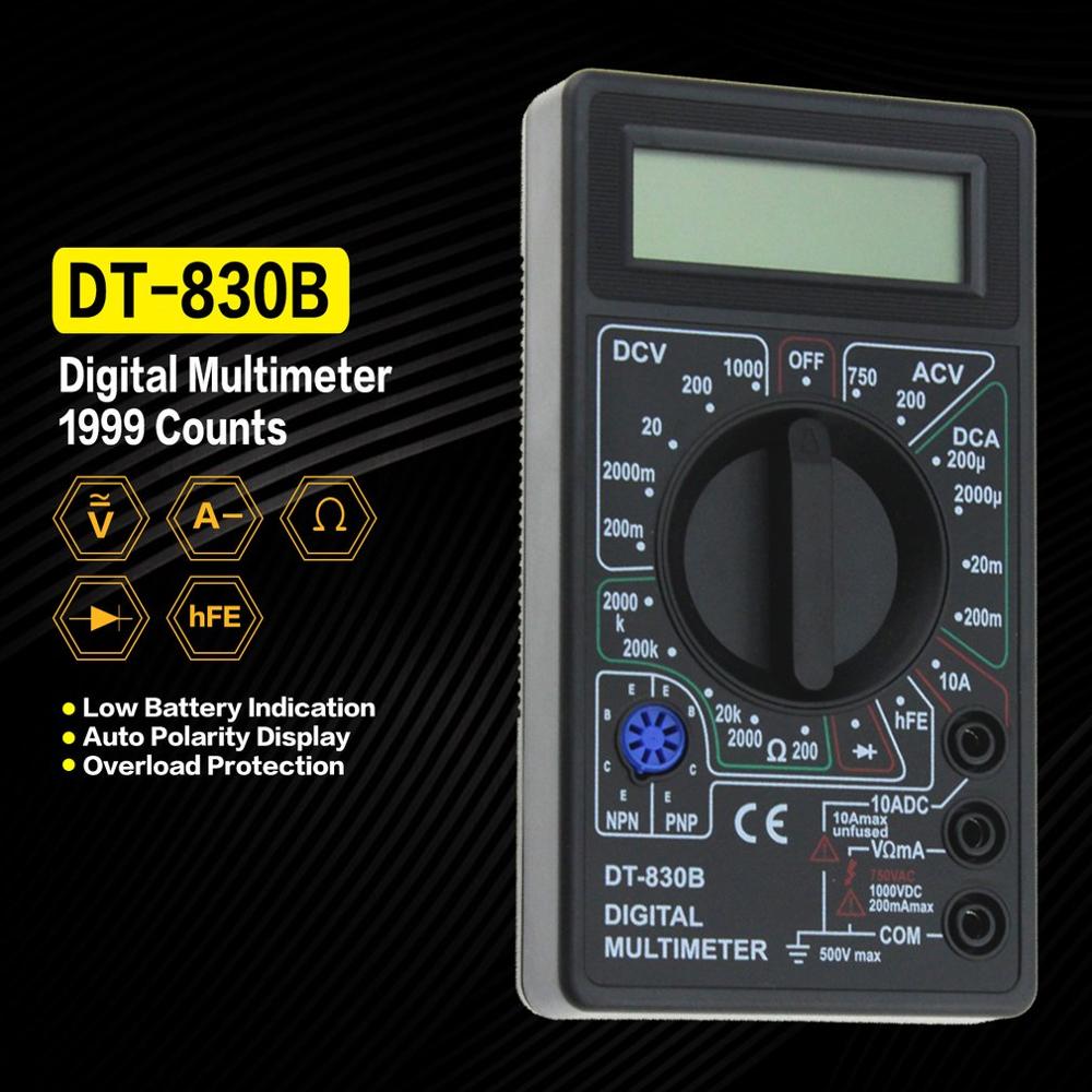 DT-830B LCD Digital Multimeter DC 750 1000V Voltmeter Ammeter Ohm Tester Meter Digital Multimeter. 