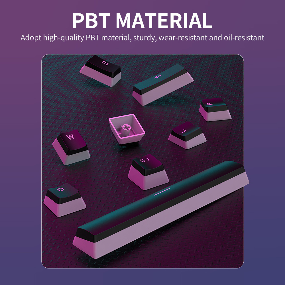 AJAZZ PBT Pudding Keycap 108 Keys PBT Keycap Set with Frosted Hand Feel for Mechanical Keyboard White(Only Keycaps). 