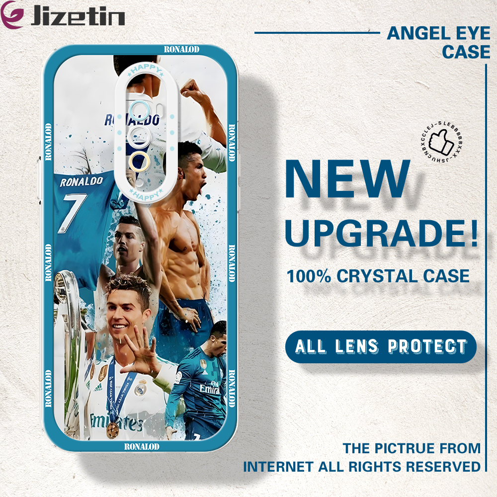 Jizetin for OPPO Reno2 F Reno2 Z Back Cover Crystal Transparent Ronaldo Star Soft Full Camera Cover Protection Phone Cases