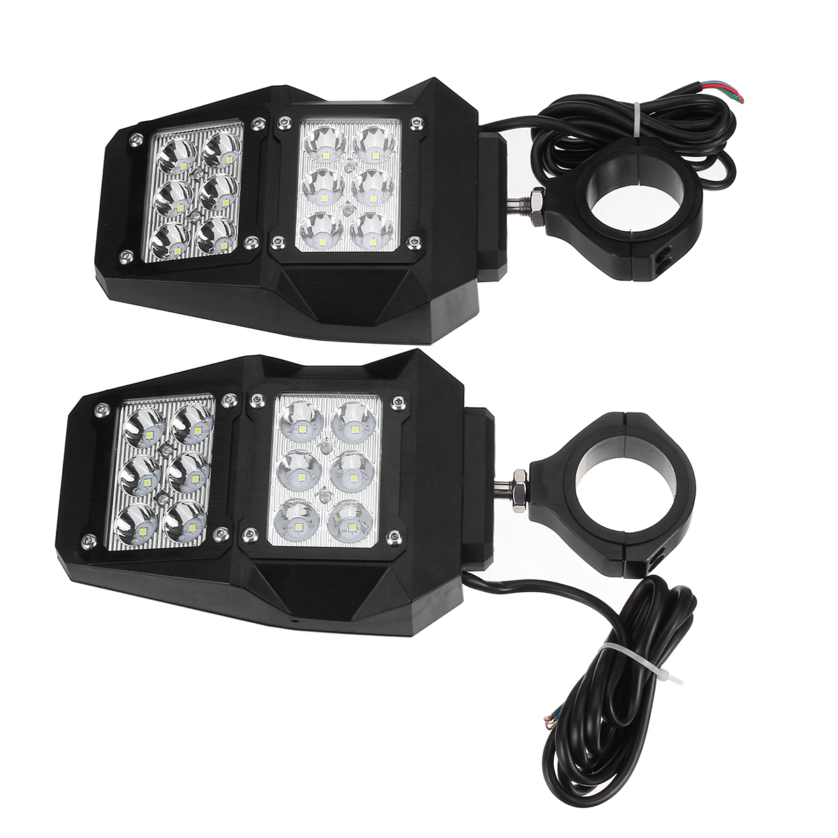 Auto parts 1pair UTV Rear View Side Mirrors LED Light For Polaris RZR Fit 1.5"-2" Roll Cage. 