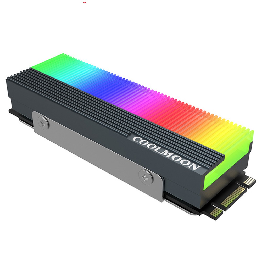 CoolMoon M2 SSD Heatsink 5V 3Pin ARGB M.2 2280 Solid State Drive Hard Disk Cooling Radiator PC Video Graphics Card heat sink. 