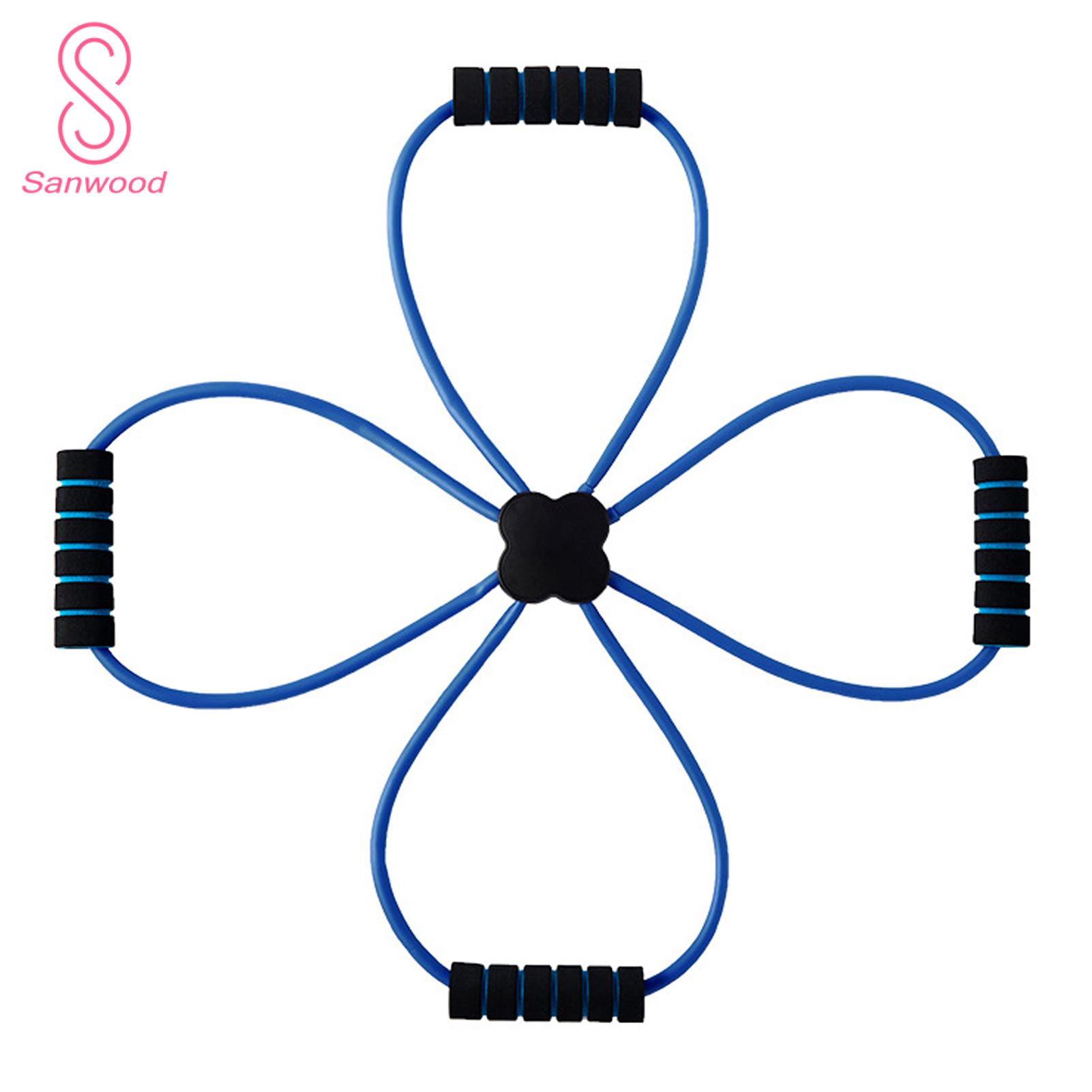 Resistance Training Band 4 Loop ates Resistance Band for Full Body Workout Home Gym Elastic Band for Strength Training Muscle Stretching Resistance Band with Loop