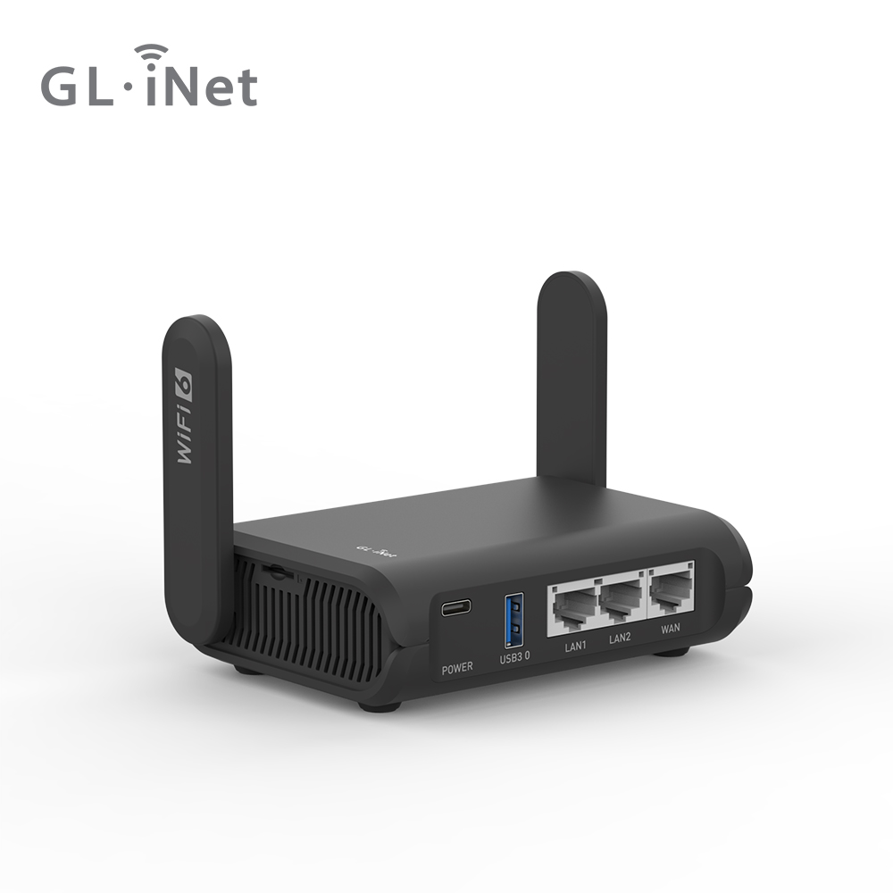 GL.iNet GL-AXT1800 (Slate AX) Wi-Fi 6 Gigabit Travel Router,Client Server, OpenWrt, Adguard Home, Parental Control