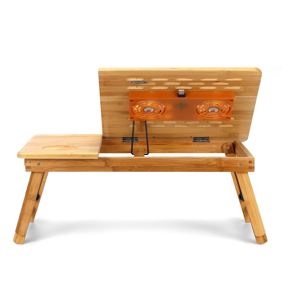 Laptop Table stand cooling fan wooden Portable Folding Lap-Desk Tray Bed Notebook Table Adjustable. 