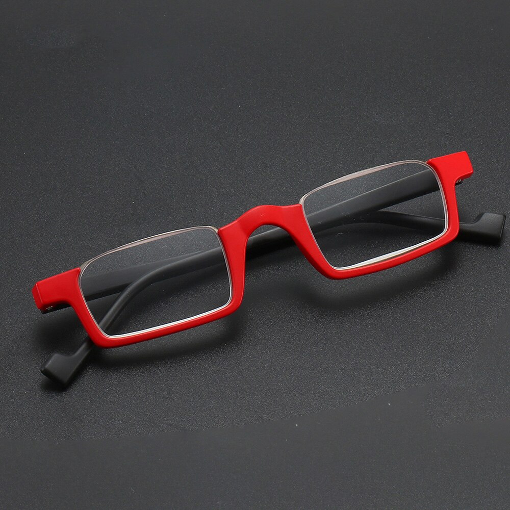 Fashion Rectangular Reading Glasses Anti Blue Half Rim Presbyopic Eyewear Inverted Magnifier Flexible Reader +100 +250 +300 +350. 