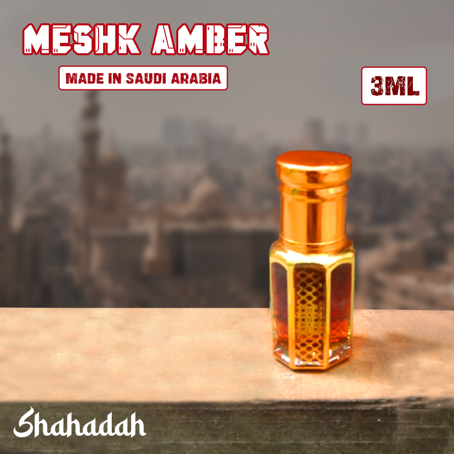 Meshk Amber: Made in Saudi Arabia-Exclusive Premium Attar For Men (3ml-6ml-12ml)