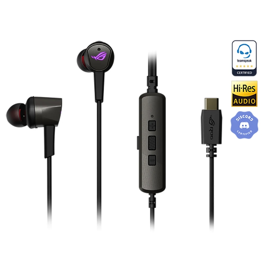 Asus Rog Cetra II RGB Noise Reduction Wired Delay Free Gaming Earphones With Usb-C Aura Synchronized Lighting For Pc/Nintendo