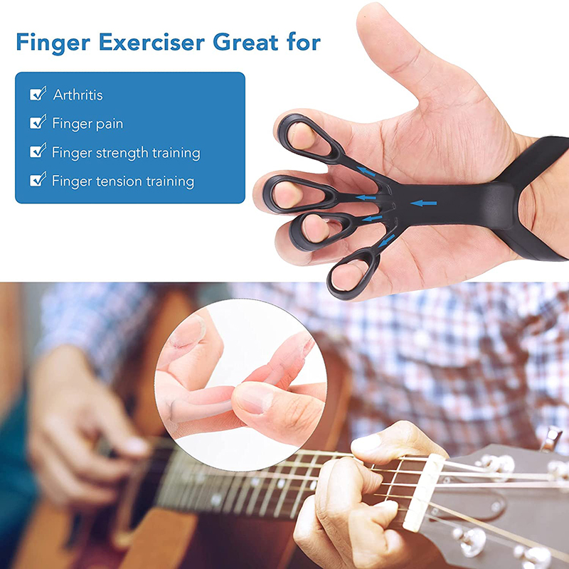 Grip Trainer, Finger Stretcher, Finger Exerciser & Hand Strengthener, Adjustable Level Resistance Finger Trainer for Strength Training. 