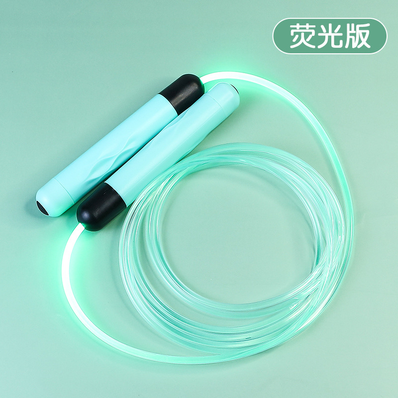 Douyin luminous skipping rope on behalf of optical fiber dazzling color changing fluorescent skipping rope TPU luminous skipping rope cross-border wholesale. 