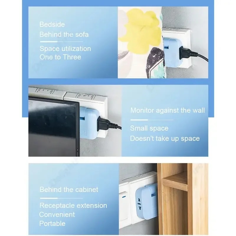 3 in 1 EU Power Socket Plug Adapter Foldable US To EU Travel Aadapters Power Converter KR Plug Electrical Socket AC Outlet. 