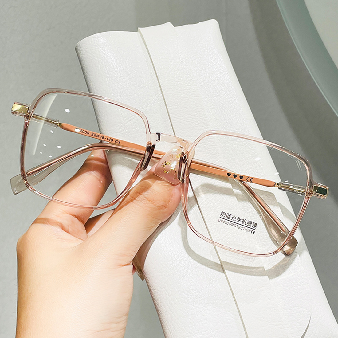 color changing glasses frames Fashion Large Square Frame Anti Blue Light Glasses Women Modern