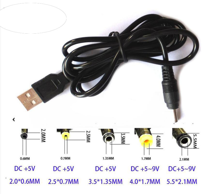 Usb Male Port Type A To Dc 5v 3.5*1.35mm 4.0*1.7mm 2.0*0.6mm 2.5*0.7mm ...